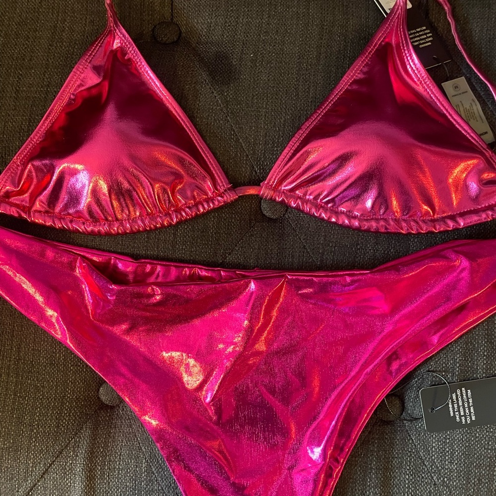 Shiny Pink Bikini Set